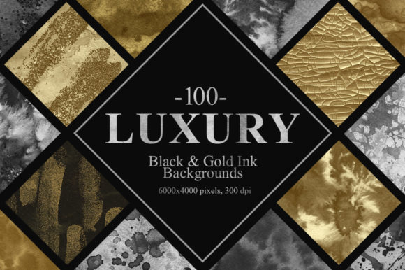 Download 100 Luxury Black&Gold Ink Textures - Premium Resources