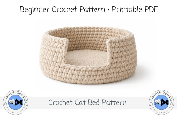 Download Begginer Crochet Cat Bed Pattern - Premium Resources