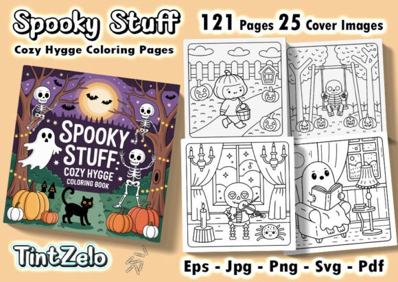 Download Spooky Stuff: Cozy Hygge Coloring Pages - Cozy hygge coloring pages Collection